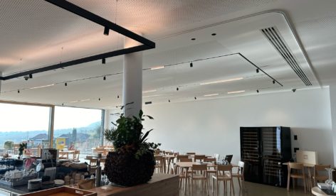 Maison des Vins: pose de plafonds acoustiques perforés